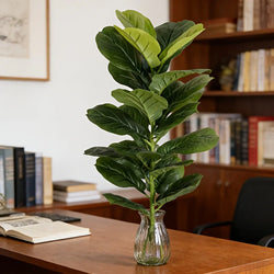1pc of 85cm Artificial Ficus Lyrata with 23 Leaves for Office Hotel Cafe Weddings Home Office and Party Decorations