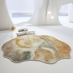 Light Luxury Bedroom Decor Irregular Rug, Large Living Room Rug, Washable Lounge Soft Floor Mat, Home Anti-Slip Carpet