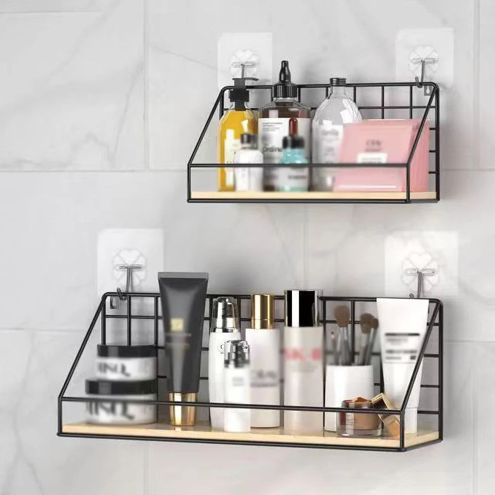 1-Piece Creative Wall Shelves, Bedroom Iron Wall-Hanging Storage Shelves, Storage Baskets, Hanging Shelves, Home Furnishing