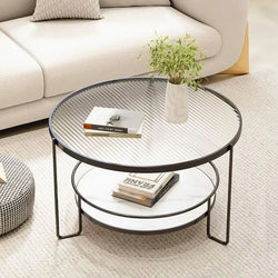 Changhong tempered glass coffee table small apartment living room round household minimalist mini table