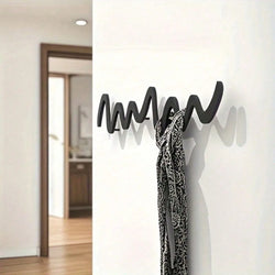 Sakeram Minimalist Wall Hooks, Black Arc Coat Key Hanger Modern Space-Saving Metal for Home Office Decor