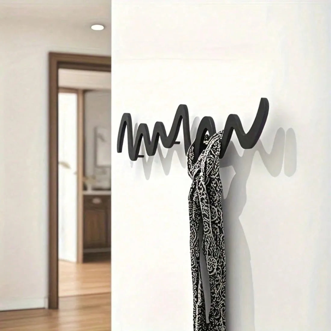 Sakeram Minimalist Wall Hooks, Black Arc Coat Key Hanger Modern Space-Saving Metal for Home Office Decor