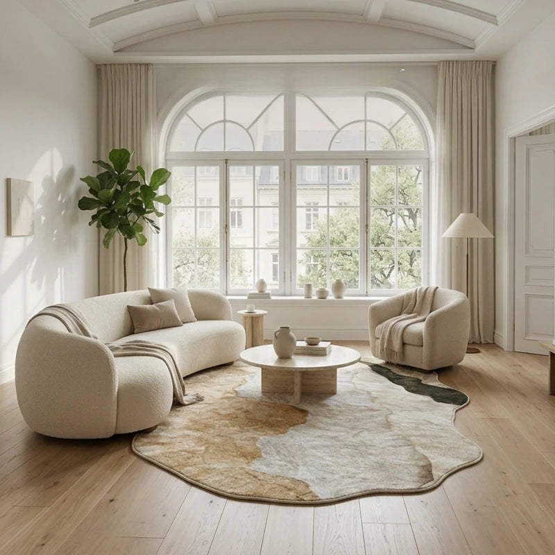 Irregular Shape Bedroom Decor Large Carpet Thick Plush Carpets for Living Room Light Luxury Cloakroom Floor Mat Fluffy Soft Rug