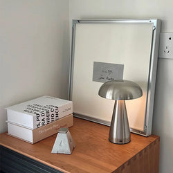 LED Table Lamp, Retro Mushroom Touch-Sensor Bedside Lamp, Rechargeable Reading Light for Bedroom, Restaurant and Bar Decor Lighting
