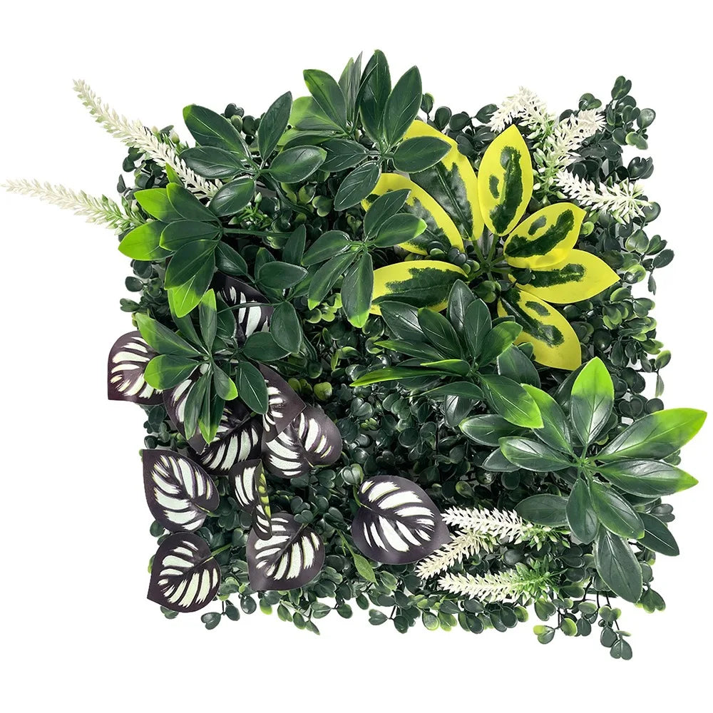 DIY Artificial Plant Wall Panel, Everlasting Sunflower Artificial Eucalyptus Green Mat, 25 * 25 cm Simulated Maple Plant Sheet