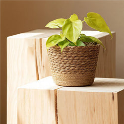 Rattan Straw Weaving Flower Plant Pot Wicker Basket Flowerpot Storage Basket Garden Flowerpot Handmade Woven Planter Basket