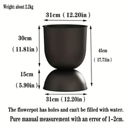 Iron Art Planter for Villa Outdoor and Garden, Rust-Resistant, Irregular Shape, Floor-Mounted, Black, 2-Way Design