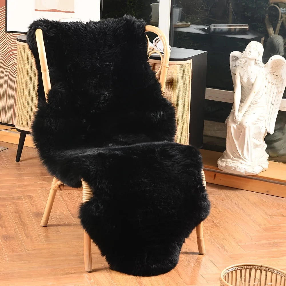 Imitation Wool Plush Chair Cushion, Single Sofa Chair Warm Cushion, Nordic Style Leisure Chair Plush Cushion, Home Comfortable Chair Cushion