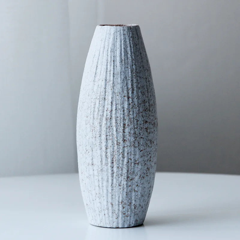 Japanese Style Stoneware Vase, Retro Style Flower Pot, Ceramic Tea Set Ornaments, Zen Home Decoration, Pottery Flower Ware