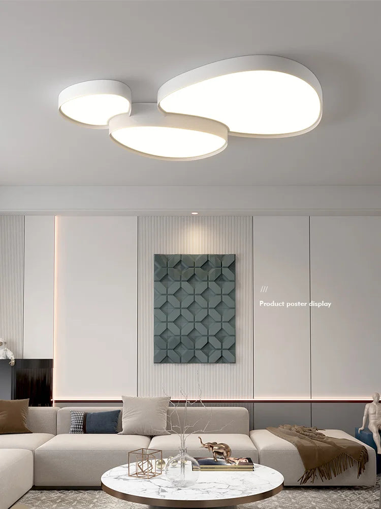 Living Room Ceiling Light, Bedroom and Dining Room Lamp, Simple Scandinavian Modern Black and White LED Home Decorative Light