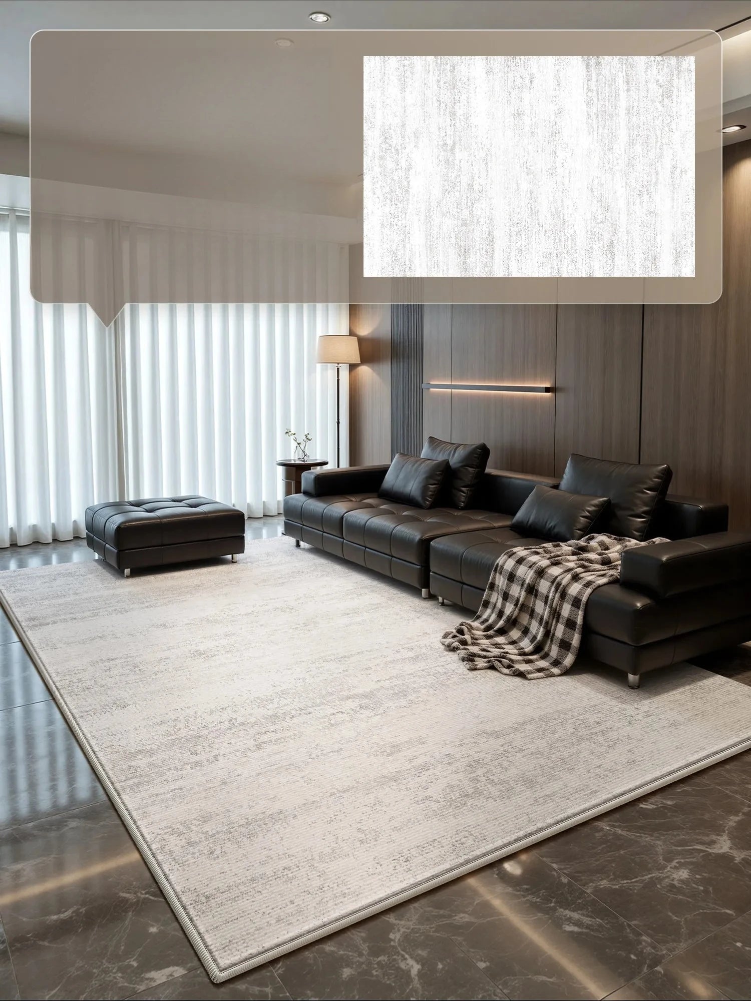 Large Living Room Decorative Washable Rug, Light Luxury Bedroom Carpet, Thick Plush Study Rug, Fluffy Soft Home Carpet