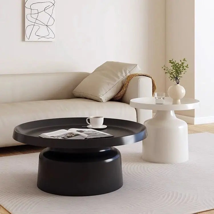 Modern Scandinavian Round Coffee Table, Luxury Minimalist Side Table for Small Spaces, Living Room, Bedroom or Bedside Use