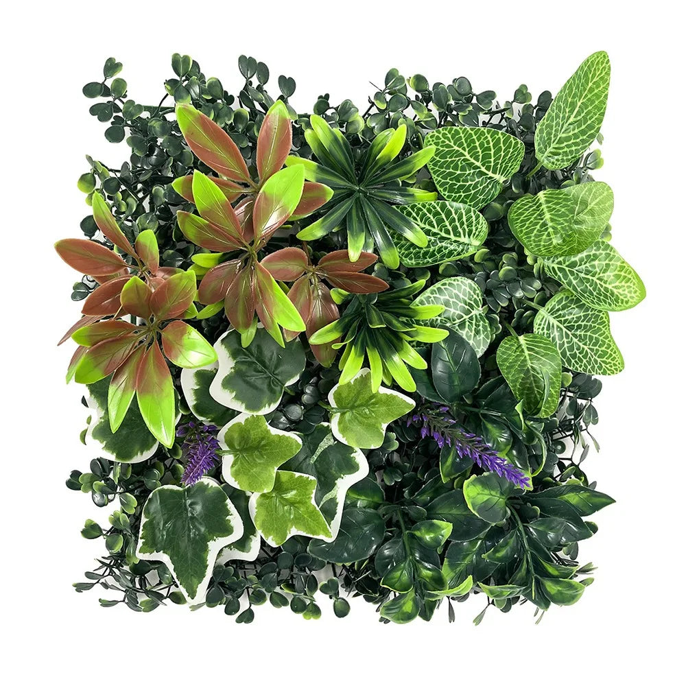 DIY Artificial Plant Wall Panel, Everlasting Sunflower Artificial Eucalyptus Green Mat, 25 * 25 cm Simulated Maple Plant Sheet