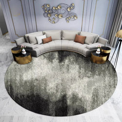 Modern-Style Rugs for Living Room, Light Luxury Bedroom Decor, Round Rug, Thick Plush Lounge Rug, Fluffy Soft Floor Gray Mat