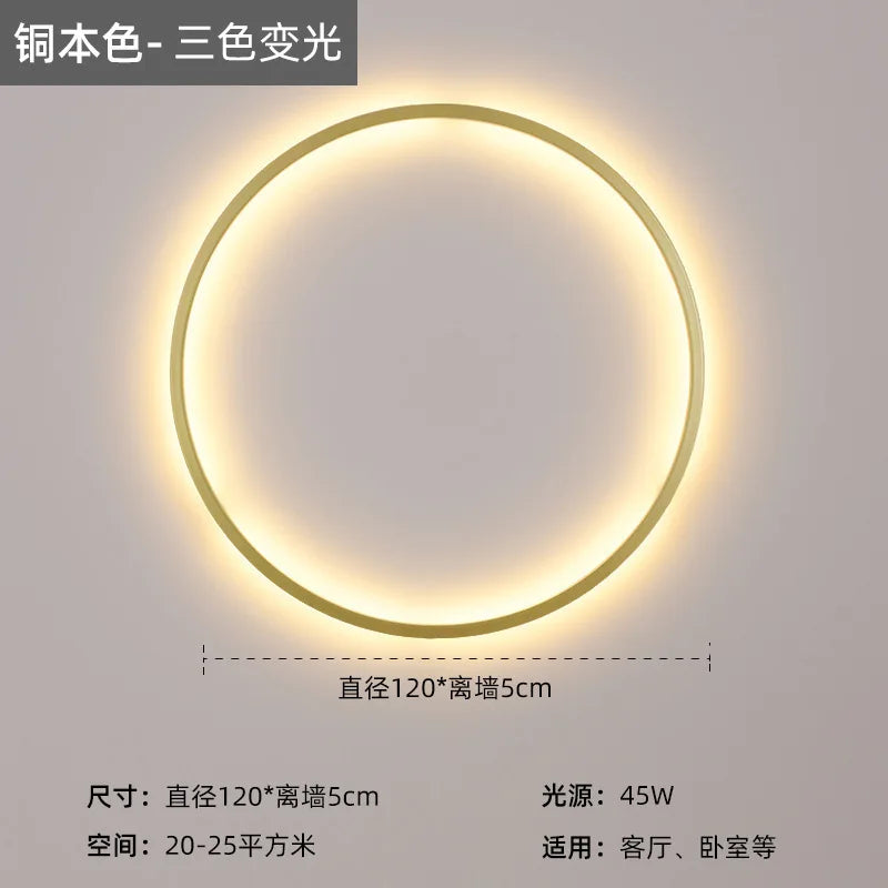 Modern Decorative LED Wall Lamp for Bedroom and Living Room, Scandinavian Design Round Ring Indoor USB Wall Sconce Lighting Fixture