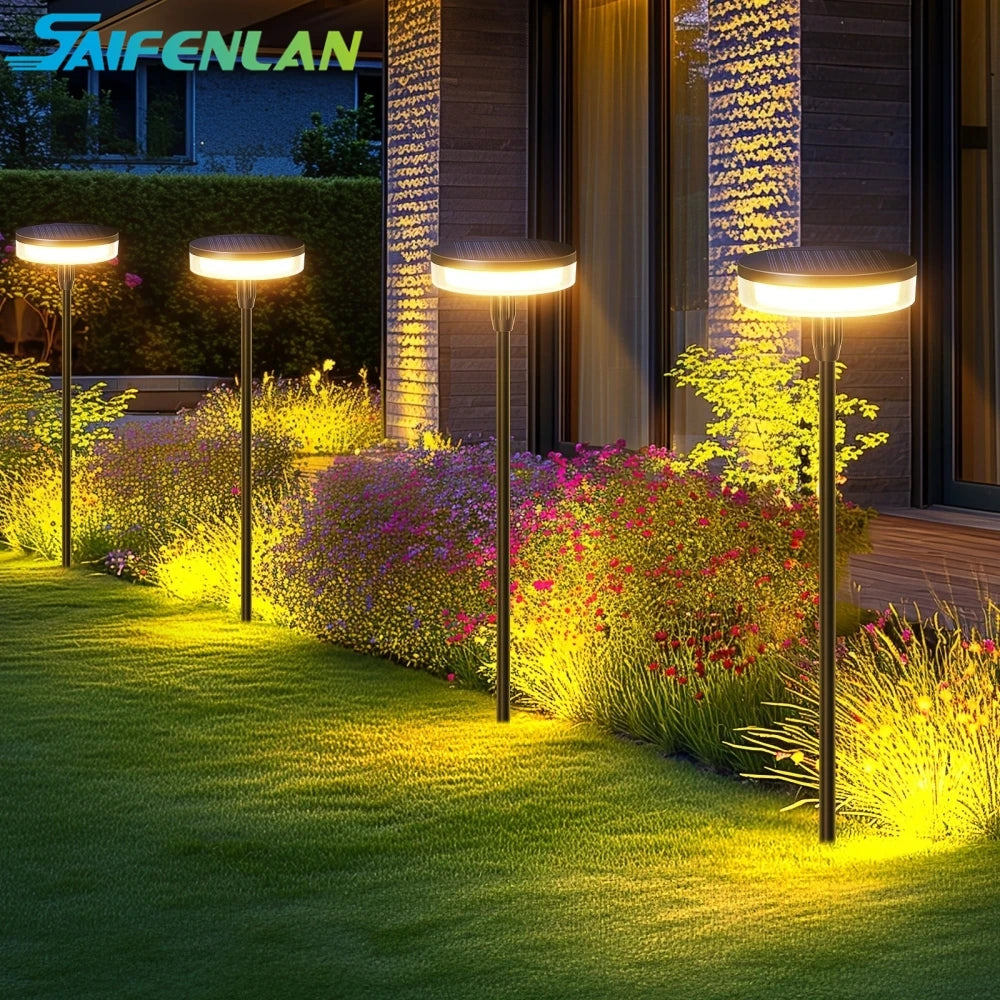 2PCS Solar Pathway Lights, Sway by Wind Solar Swaying Lights, Bright 12H IP65 Waterproof for Outdoor Yard, Path, Patio and Lawn Decor