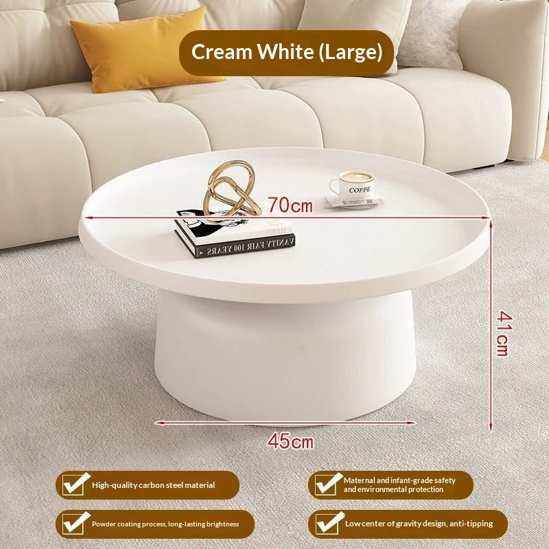 Modern Scandinavian Round Coffee Table, Luxury Minimalist Side Table for Small Spaces, Living Room, Bedroom or Bedside Use