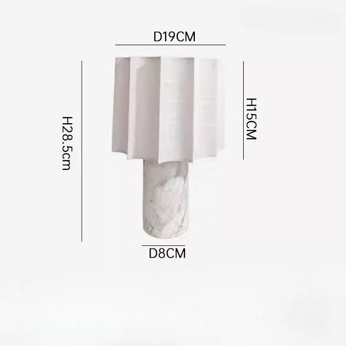 Luxury Beside Lamp Natural Marble Table Lamp Fabric Lampshade Yellow Stone Desk Lamp Living Room Bedroom