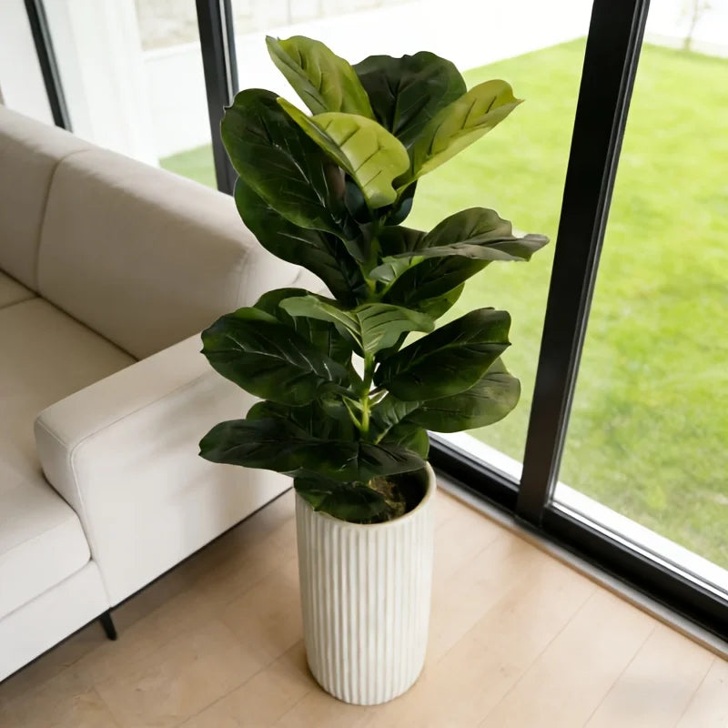 1pc of 85cm Artificial Ficus Lyrata with 23 Leaves for Office Hotel Cafe Weddings Home Office and Party Decorations