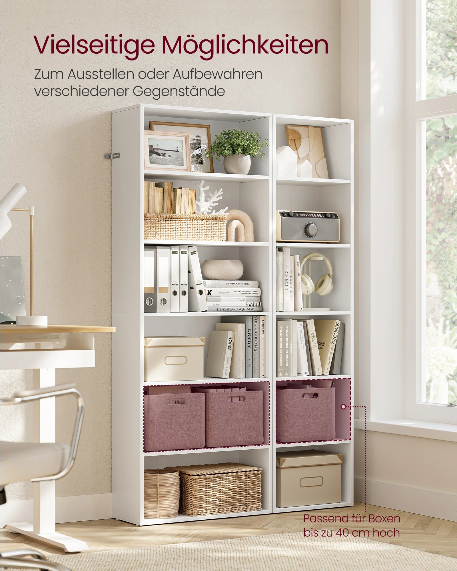 Vasagle 6-Tier Bookcase, Living Room Shelf and Storage Rack