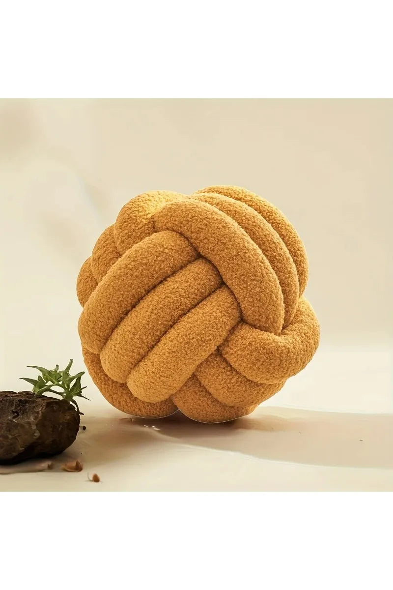 Woven Ball Pillow Knotted Cushion with Backrest Round Ball Shape Perfect for Sofa Decoration For Home Bedroom Decoration