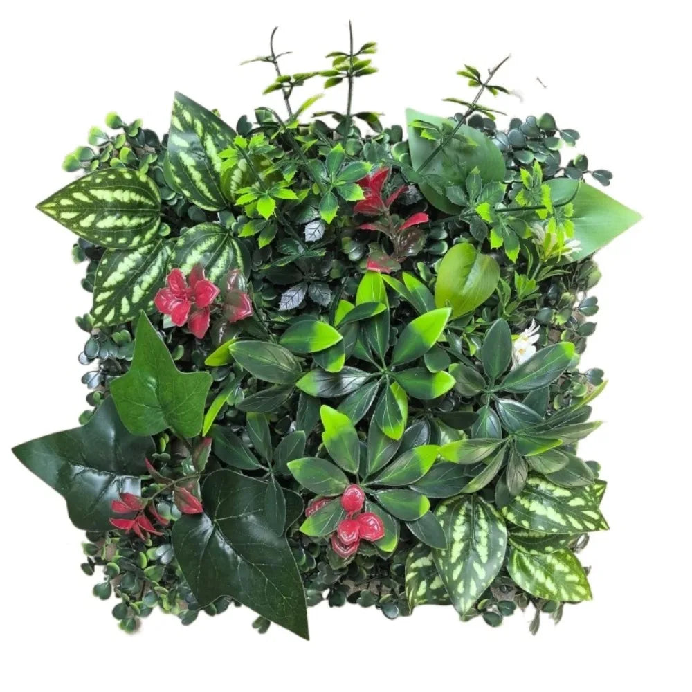DIY Artificial Plant Wall Panel, Everlasting Sunflower Artificial Eucalyptus Green Mat, 25 * 25 cm Simulated Maple Plant Sheet
