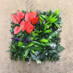 DIY Artificial Plant Wall Panel, Everlasting Sunflower Artificial Eucalyptus Green Mat, 25 * 25 cm Simulated Maple Plant Sheet