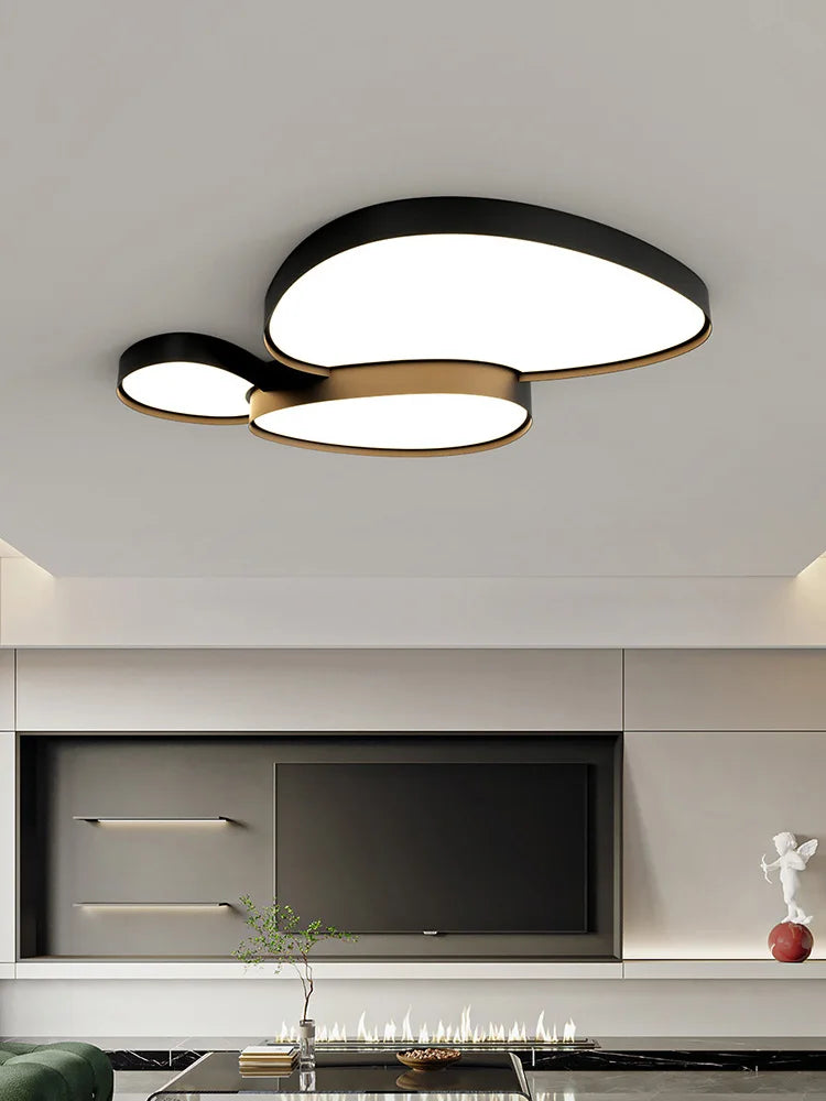 Living Room Ceiling Light, Bedroom and Dining Room Lamp, Simple Scandinavian Modern Black and White LED Home Decorative Light