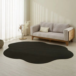 VIKAMA Minimalist Solid-Color Wabi-Sabi Style Rug, Irregularly Shaped Living Room Rug, Home and Bedroom Decorative Carpet