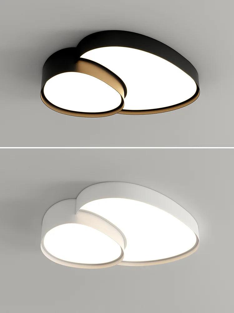 Living Room Ceiling Light, Bedroom and Dining Room Lamp, Simple Scandinavian Modern Black and White LED Home Decorative Light