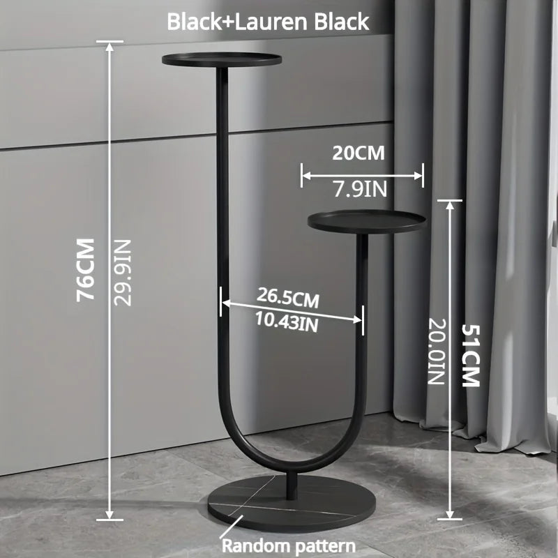 Plant Stand - Metal Vertical Plant Rack with Dual Holders - Flower Pot Rack for Living Room & Balcony & Office Decor