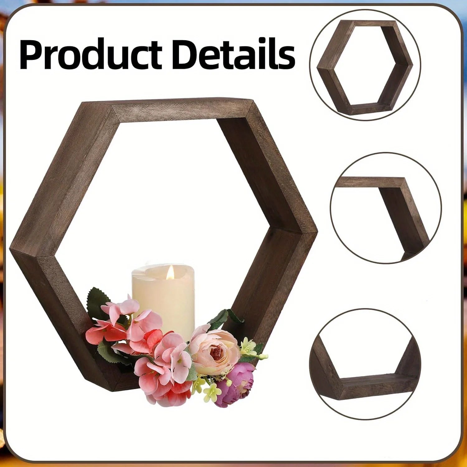 Hexagonal Floating Wall Shelf, Hexagon Storage Rack - for Home Decor Lovers - Perfect Gift - Suitable for Bathroom and Bedroom