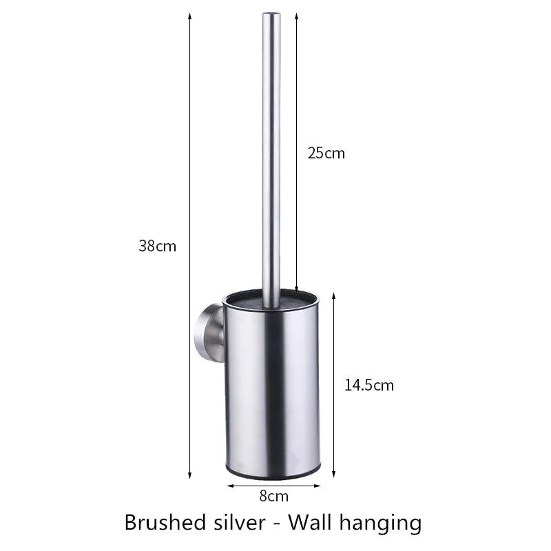 Circular type Stainless Steel Toilet Brush Black Bathroom Cleaning Brush Holder with Toilet Brush Wall Mount Seven color options