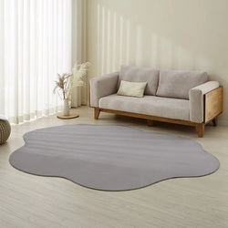 VIKAMA Minimalist Solid-Color Wabi-Sabi Style Rug, Irregularly Shaped Living Room Rug, Home and Bedroom Decorative Carpet