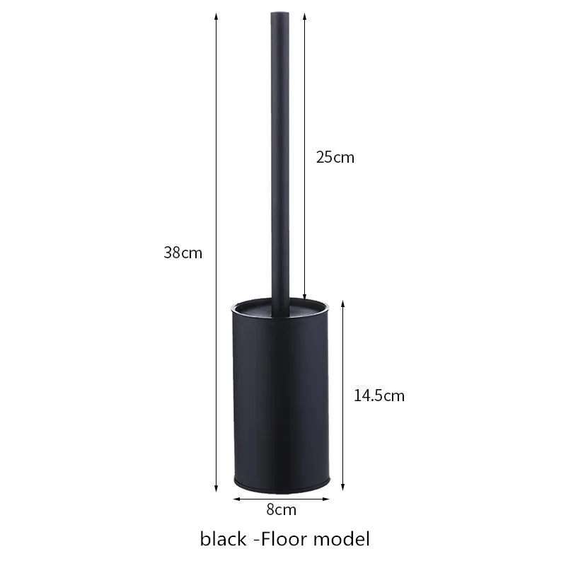 Circular type Stainless Steel Toilet Brush Black Bathroom Cleaning Brush Holder with Toilet Brush Wall Mount Seven color options