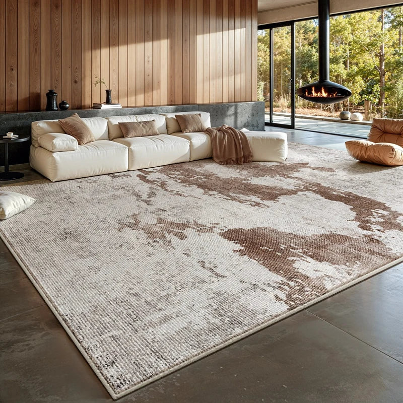 Large Living Room Decorative Washable Rug, Light Luxury Bedroom Carpet, Thick Plush Study Rug, Fluffy Soft Home Carpet