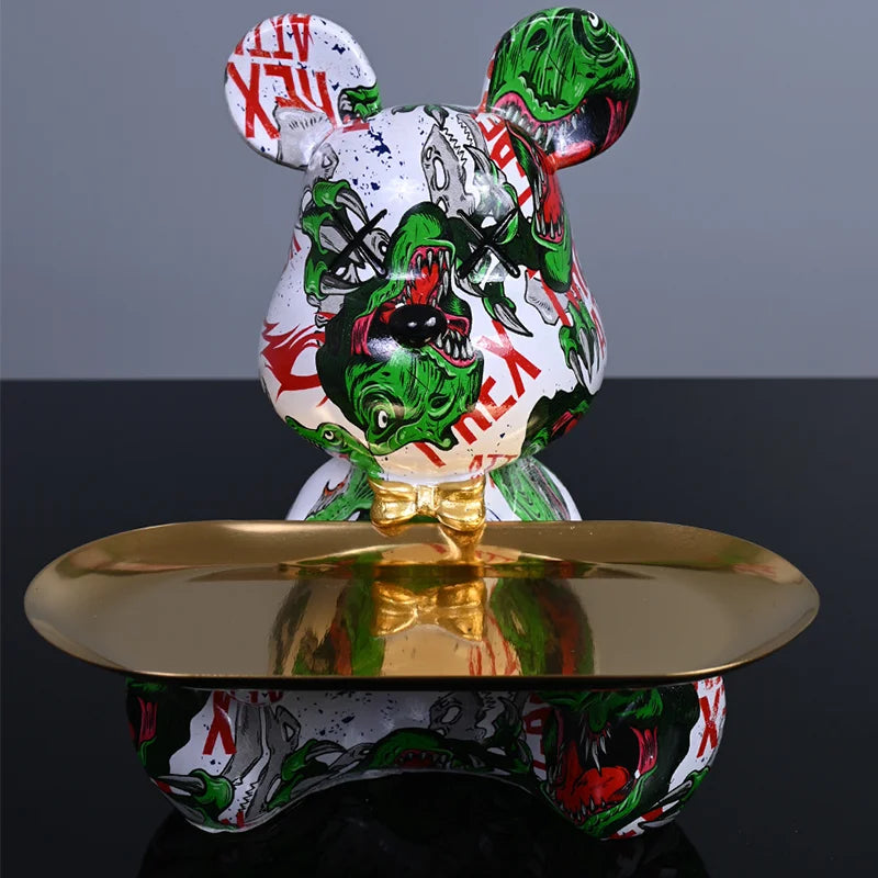 Colorful Bear Statues and Sculptures Butler Figure Ornaments Interior Nordic Decorative Room Table Decoration Resin Crafts Gift