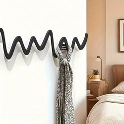 Sakeram Minimalist Wall Hooks, Black Arc Coat Key Hanger Modern Space-Saving Metal for Home Office Decor