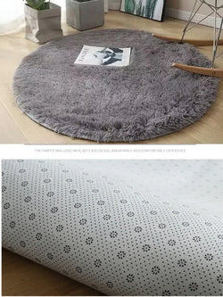 Plush round carpet living Room Decoration Children's Bedroom fluffy white carpet non-slip blanket bedside design Room play mat