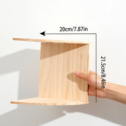 2/4/5-Tier Wooden Corner Shelf, Burlywood Storage Shelf, Boho Home Decor Floating Wall Organizer, Aesthetic Room Decoration