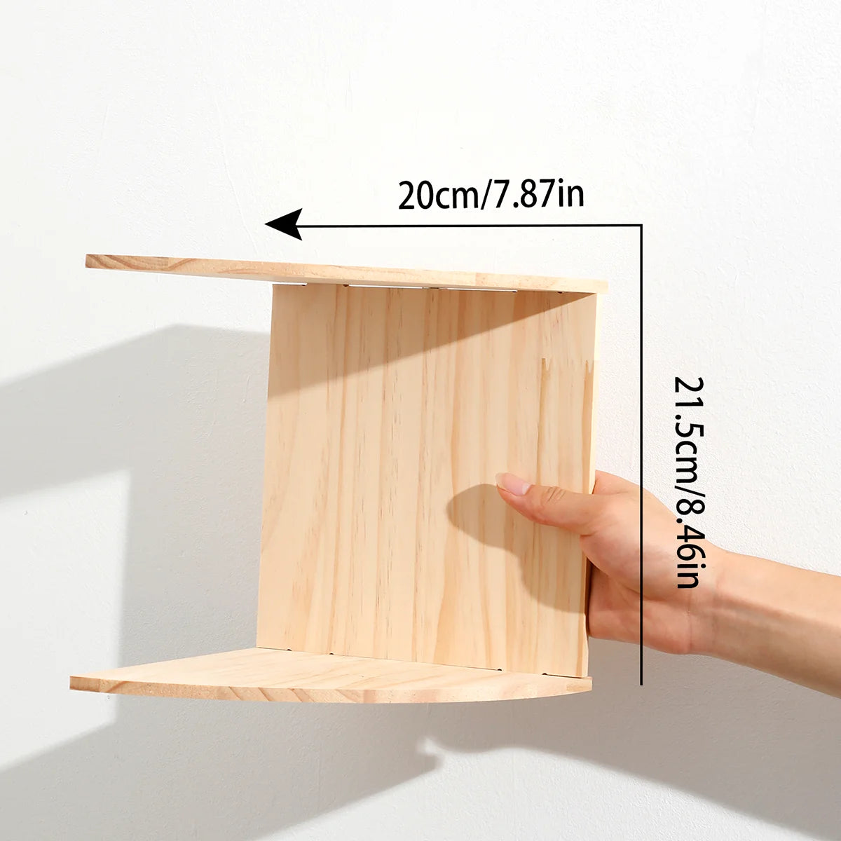 2/4/5-Tier Wooden Corner Shelf, Burlywood Storage Shelf, Boho Home Decor Floating Wall Organizer, Aesthetic Room Decoration