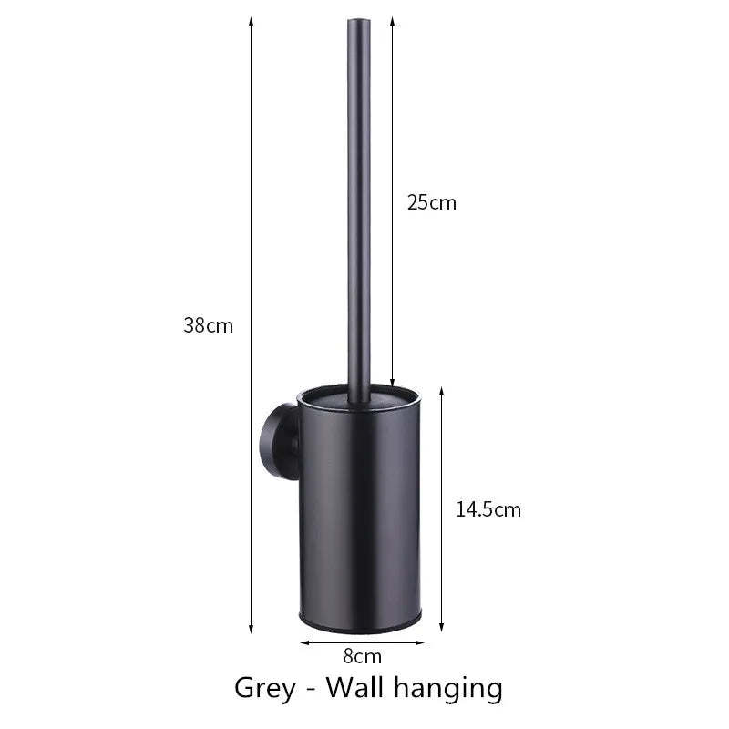 Circular type Stainless Steel Toilet Brush Black Bathroom Cleaning Brush Holder with Toilet Brush Wall Mount Seven color options