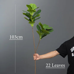 103cm/132cm Artificial Ficus Tree Branch Large Fake Banyan Plants Plastic Rubber Tree Leaves For Home Garden Office Room Decor