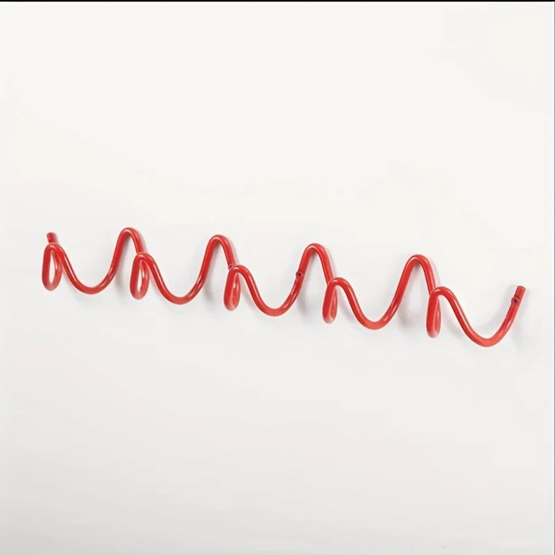 Wave-Shaped Metal Wall Hook, Silver/Black, Creative Coat Rack for Home, Hotel and Entrance Halls