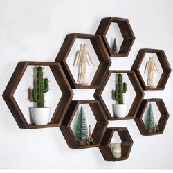 Hexagonal Floating Wall Shelf, Hexagon Storage Rack - for Home Decor Lovers - Perfect Gift - Suitable for Bathroom and Bedroom