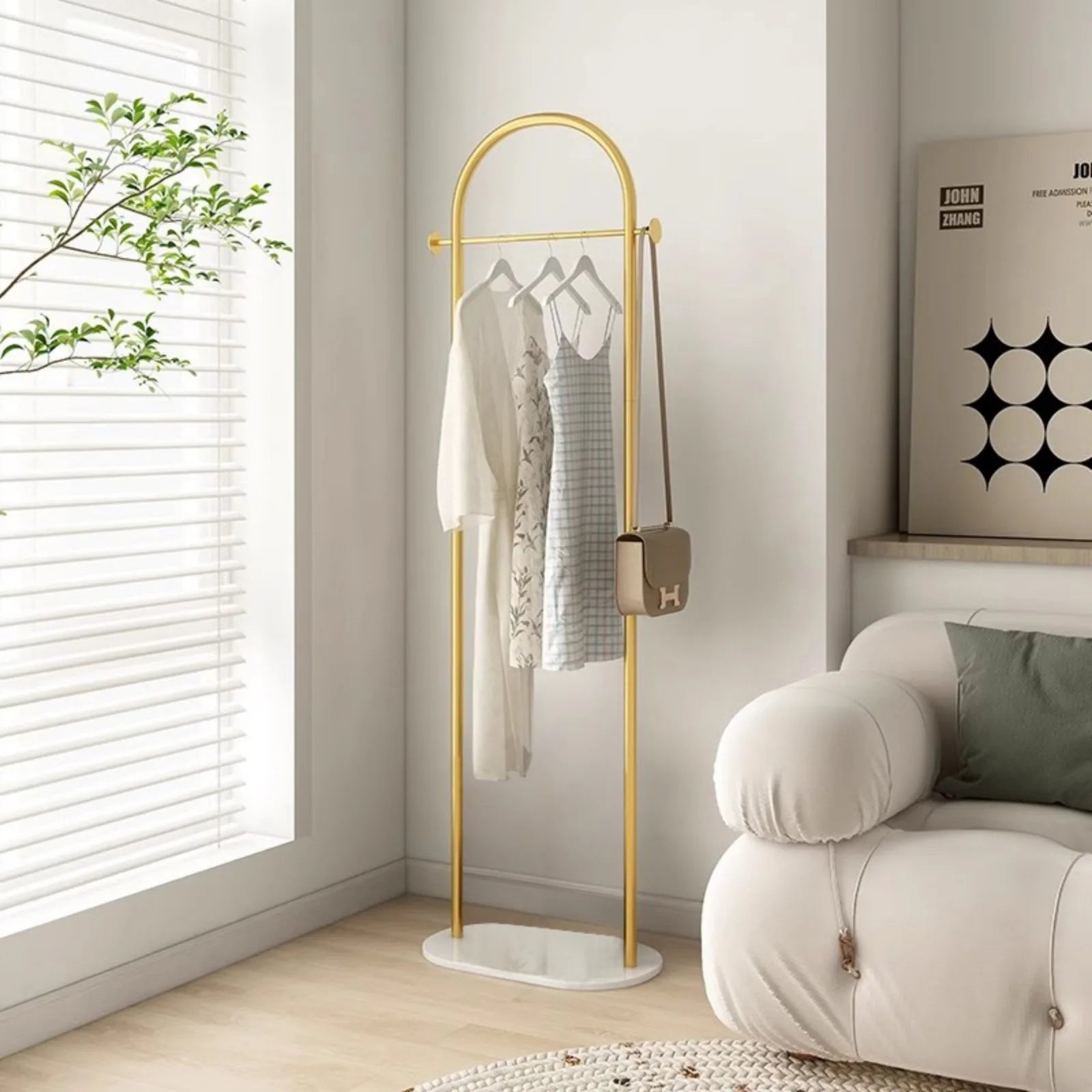 Clothes Rack Floor-Standing Bedroom Space-Saving Clothes Rack Modern Simple Home Living Room Clothes Rack Indoor Coat Rack