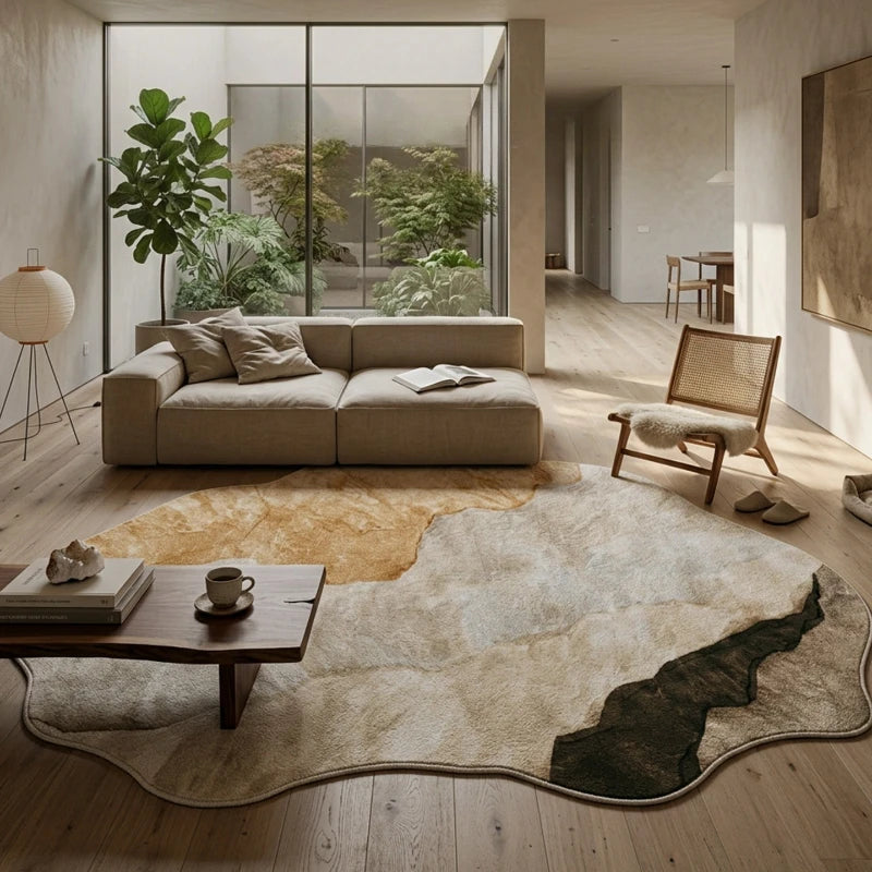 Irregular Shape Bedroom Decor Large Carpet Thick Plush Carpets for Living Room Light Luxury Cloakroom Floor Mat Fluffy Soft Rug