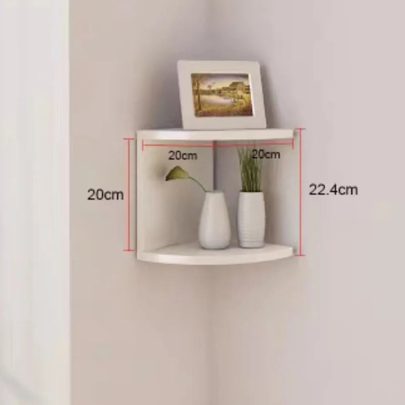 2/4/5-Tier Wooden Corner Shelf, Burlywood Storage Shelf, Boho Home Decor Floating Wall Organizer, Aesthetic Room Decoration