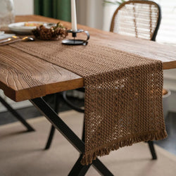 Khaki Cotton And Linen Table Runner Pure Color Woven Tablecloth Kitchen Dining Table Runners Home Table Decor