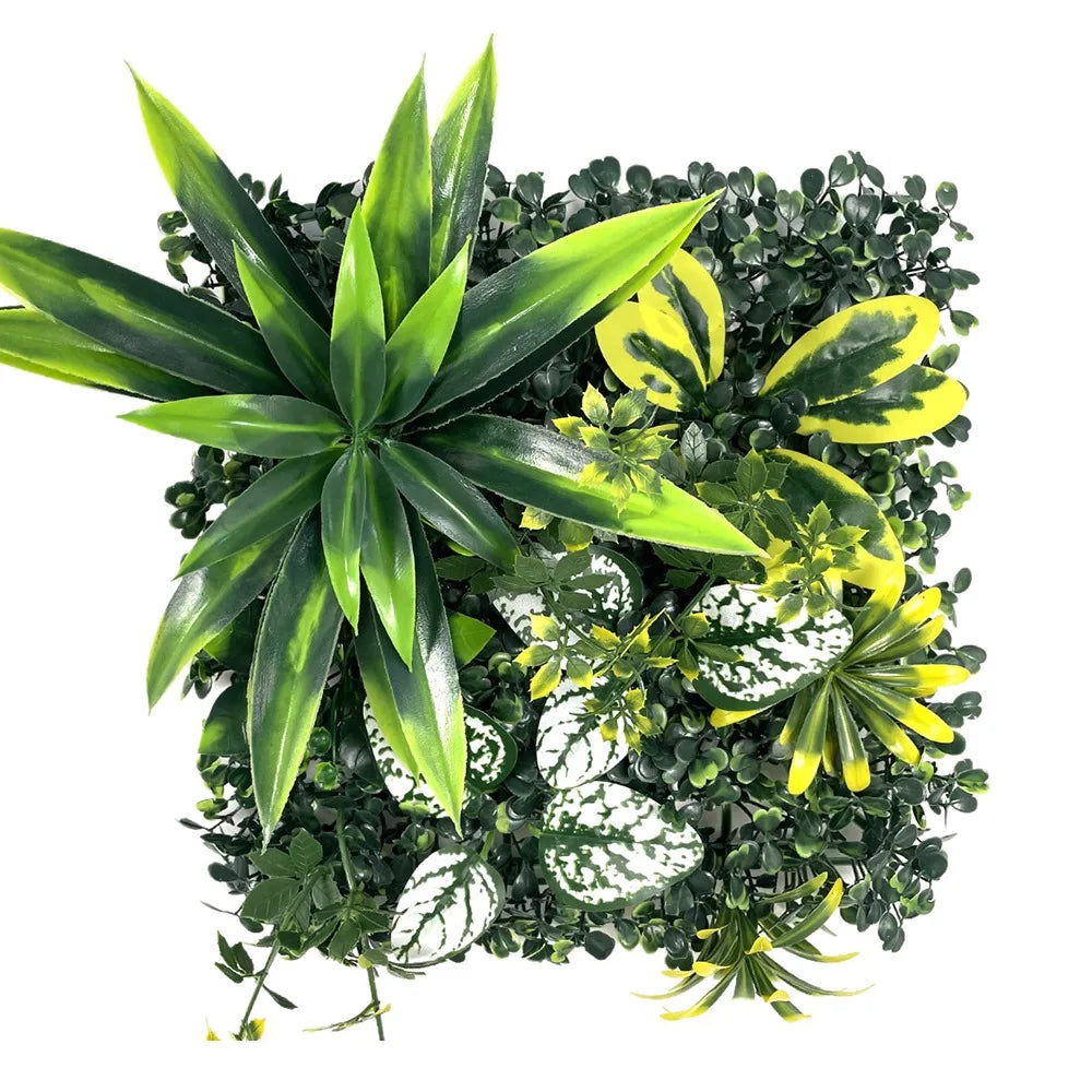 DIY Artificial Plant Wall Panel, Everlasting Sunflower Artificial Eucalyptus Green Mat, 25 * 25 cm Simulated Maple Plant Sheet